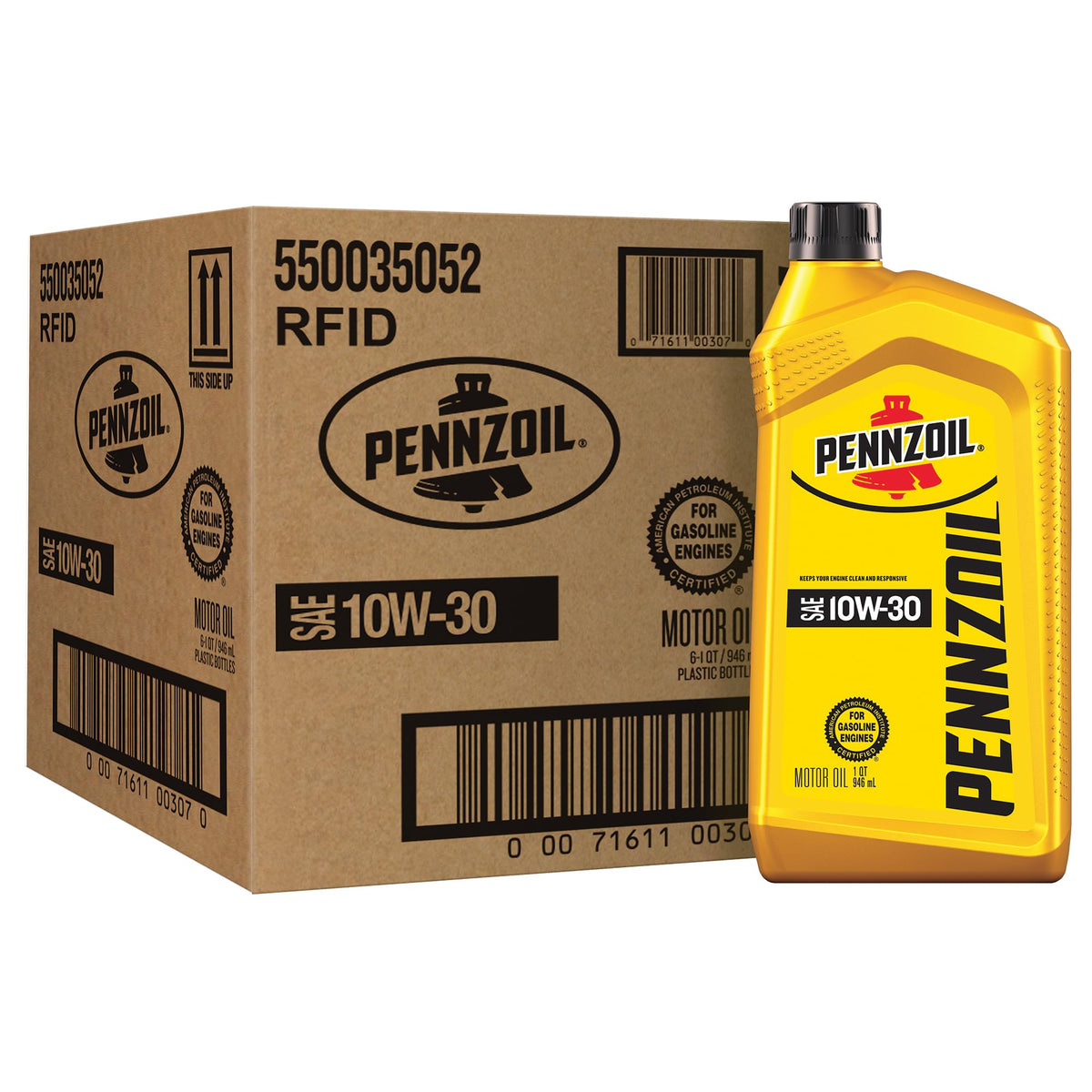 Pennzoil 10W-30 front label showing product and benefits