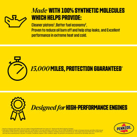 Pennzoil Platinum bottle beside open engine bay demonstrating proper use