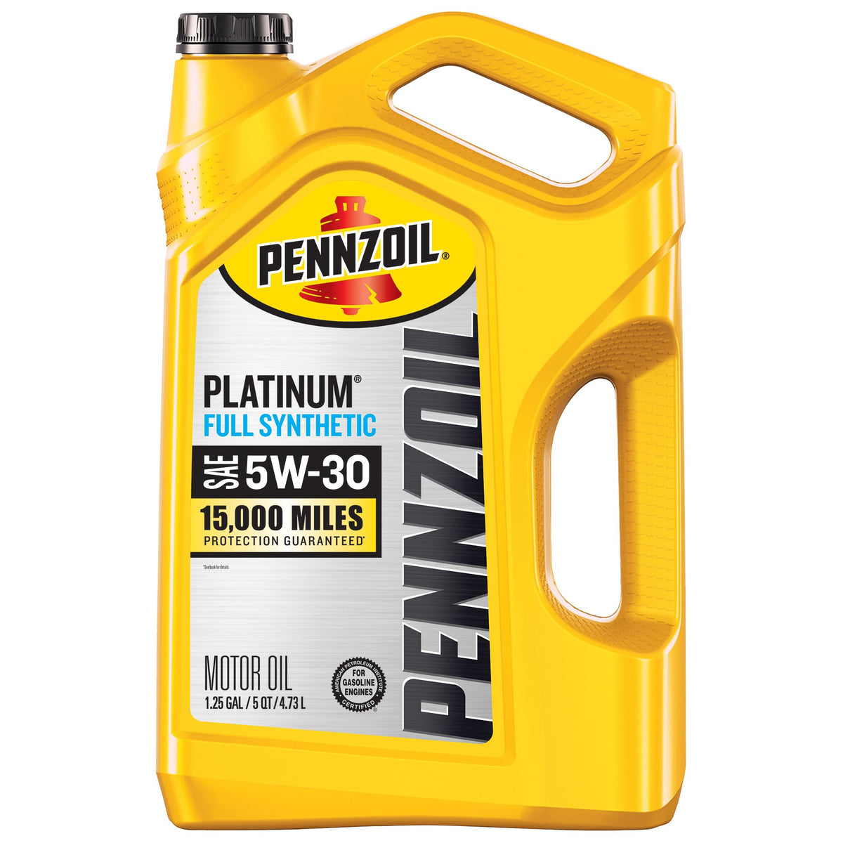 Pennzoil Platinum front label showing brand and oil grade for easy identification
