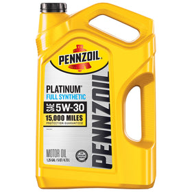 Pennzoil Platinum front label showing brand and oil grade for easy identification