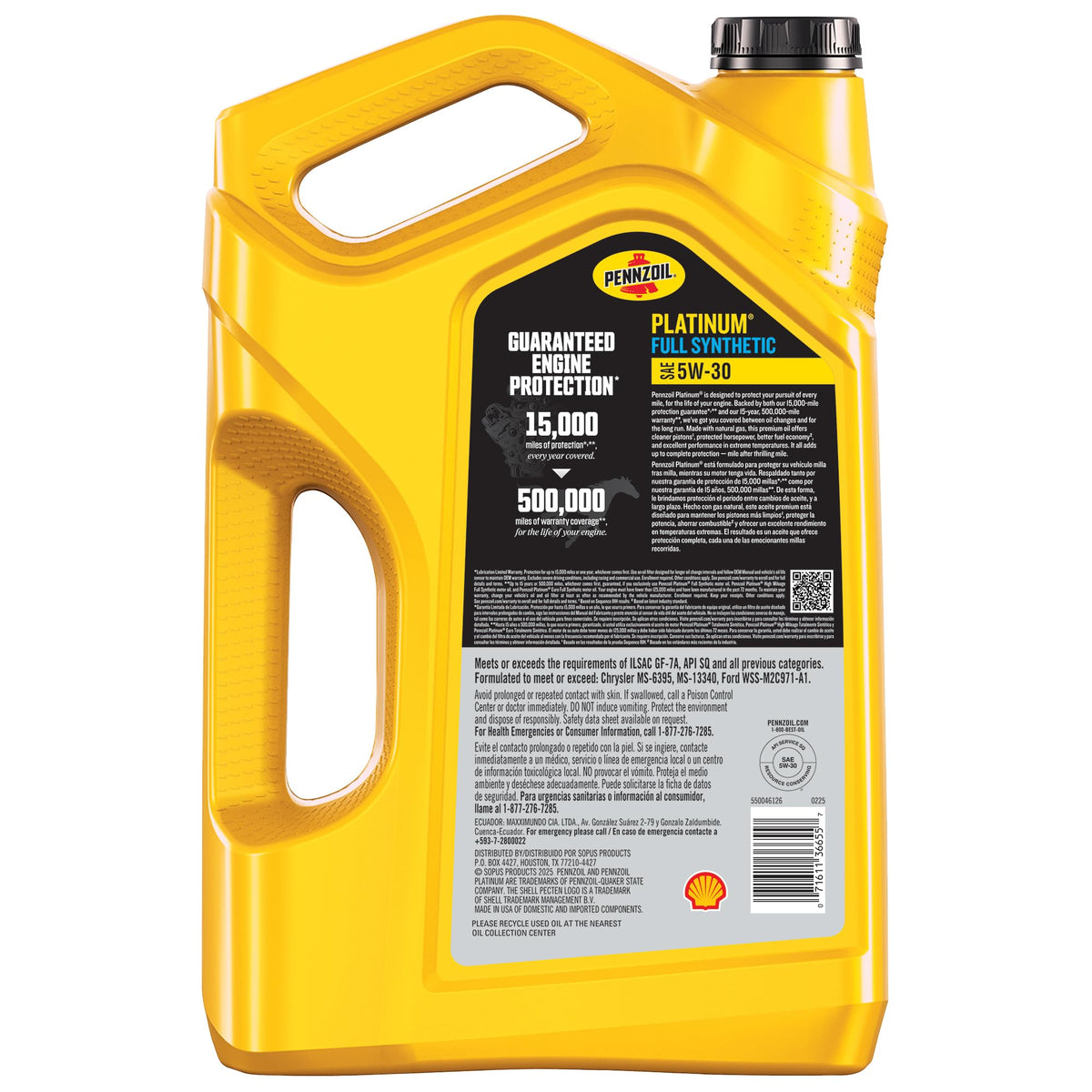 Pennzoil bottle pour spout in use demonstrating clean, drip-free pouring