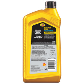 Back label of Pennzoil with specifications and compatibility details