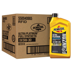 Pennzoil bottle front view showing Ultra Platinum branding and clear product benefit