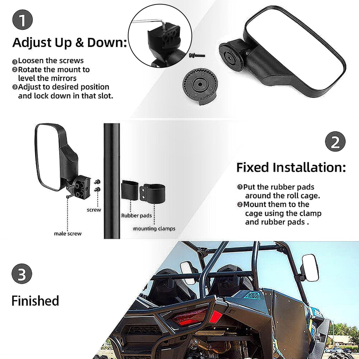 penobon side mirror convex glass close-up offering wider rear vision