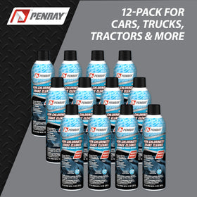 mechanic using PENRAY brake cleaner on caliper illustrating quicker maintenance