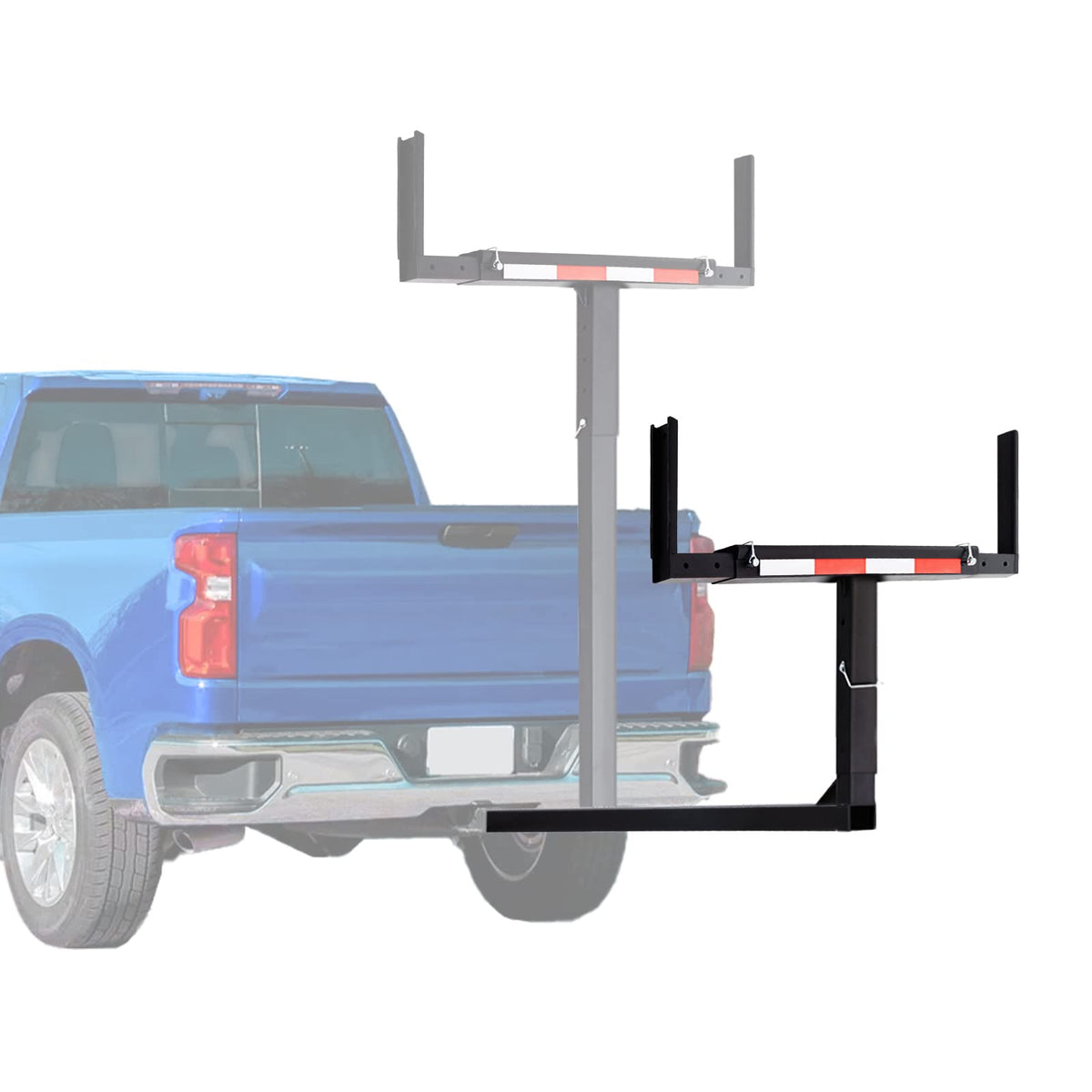PENSUN front view attached to truck hitch showing extra cargo length