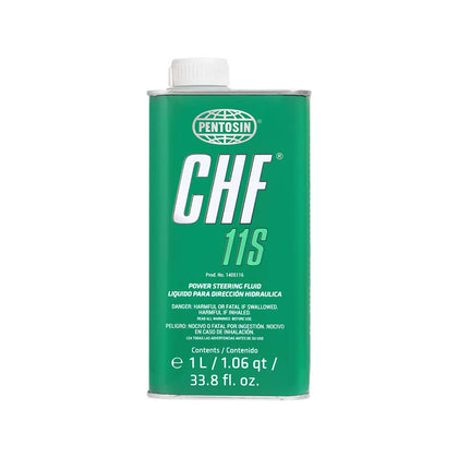Pentosin CHF 11S front label showing product and vehicle compatibility benefits
