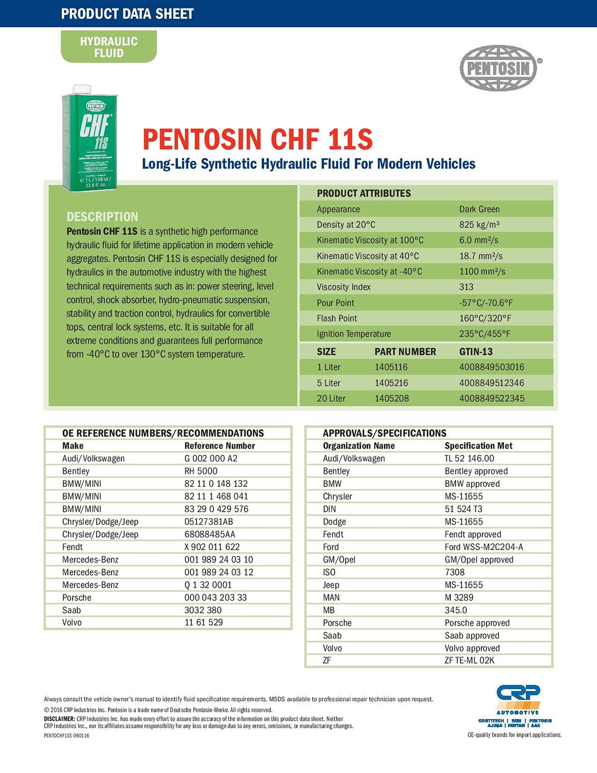 Pentosin 1 liter bottle beside a ruler showing compact service-ready size