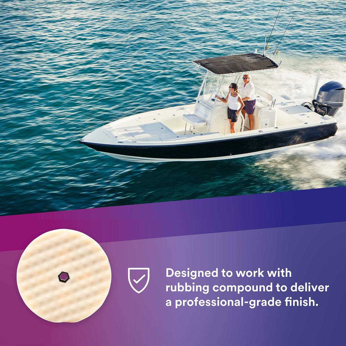 Perfect-It 3M close-up of patterned foam face for improved compound hold