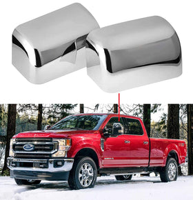 PerfecTech front view of top-half mirror covers showing polished chrome and neat edges for a visual upgrade