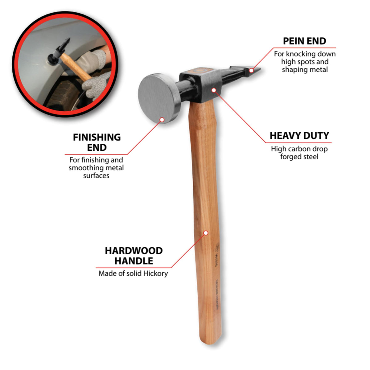 Performance Tool W1010 head close-up showing drop-forged steel for long life