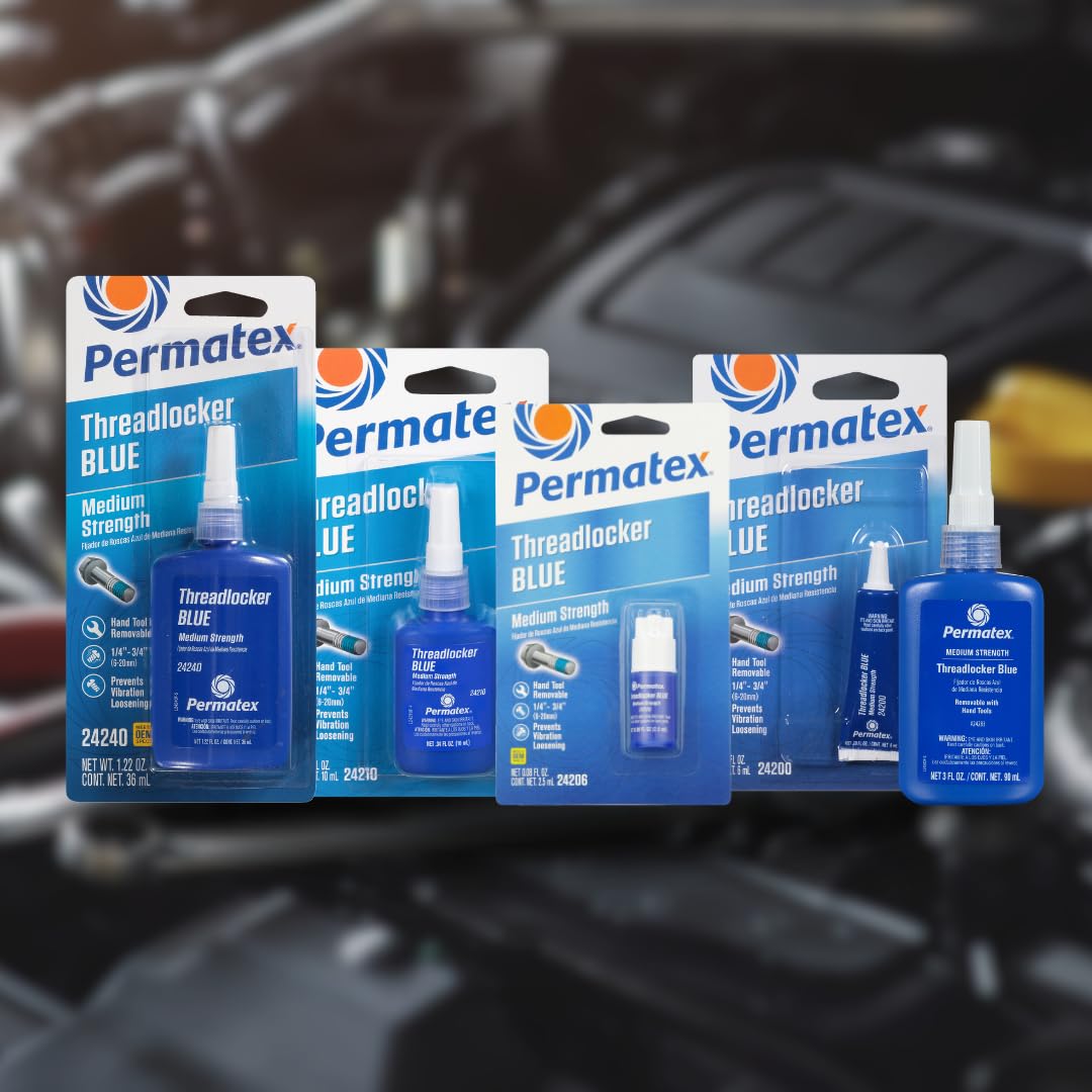 Permatex 35 g tube next to a ruler to show scale and convenient workshop storage