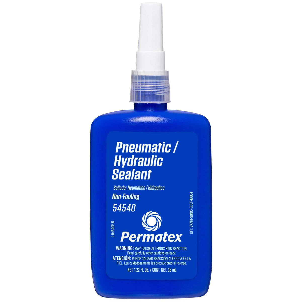 Permatex 54540 applied to hydraulic fitting demonstrating clean particle-free seal
