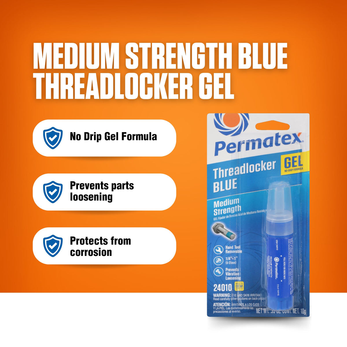 Permatex applicator tip close-up for precise, mess-free dispensing