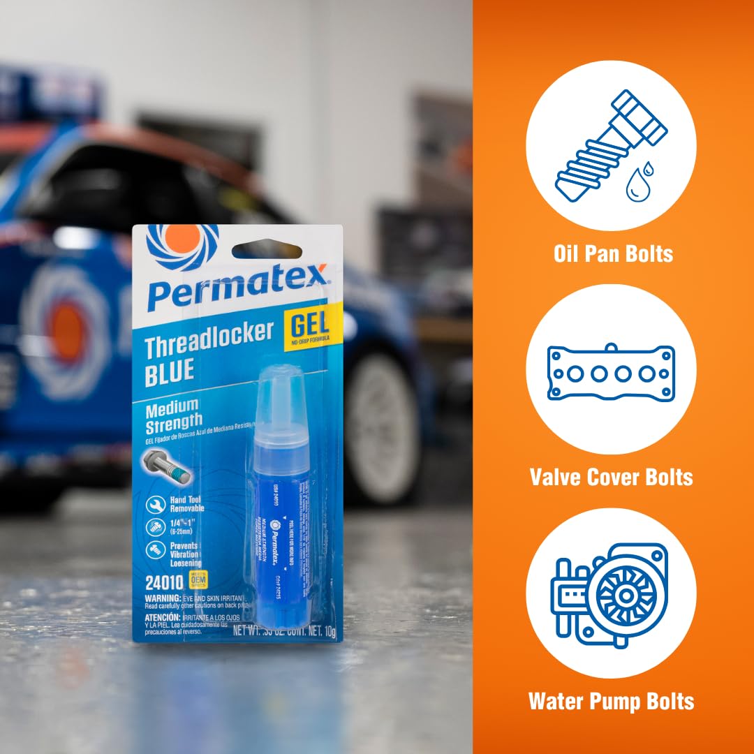 Permatex being applied to bolt showing accurate placement and hold