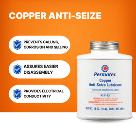 Permatex copper anti-seize applied to spark plug threads in engine, eases removal benefit