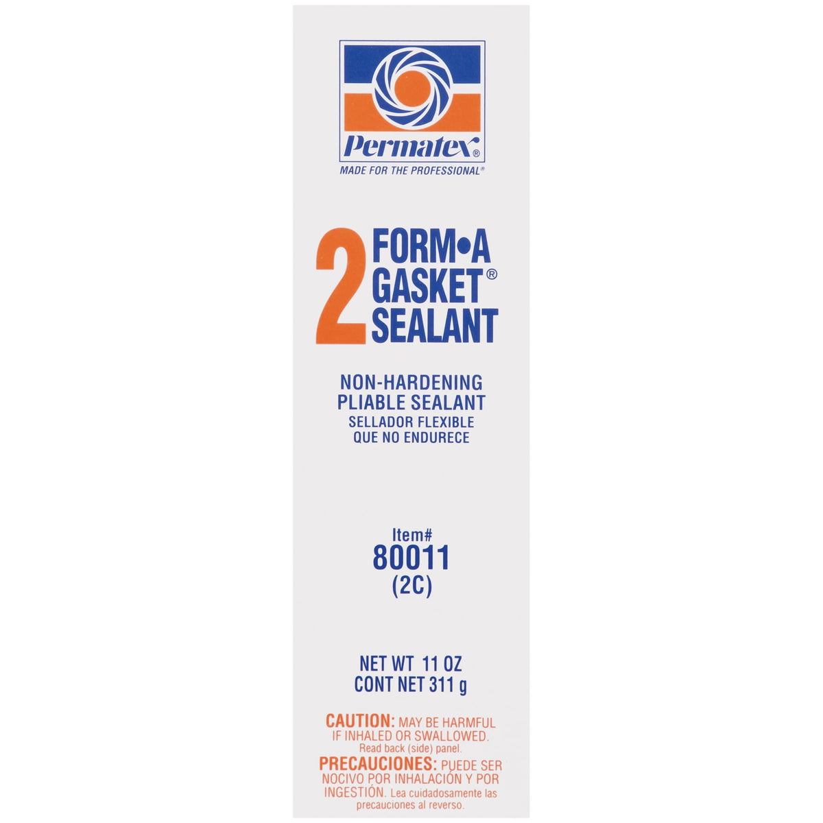 Permatex front label showing product name and volume, clear identification benefit