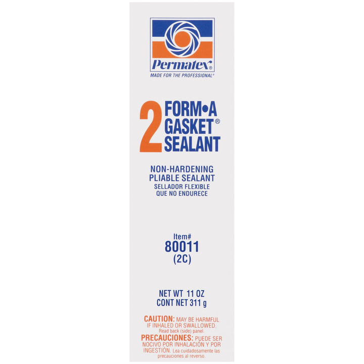 Permatex front label showing product name and volume, clear identification benefit