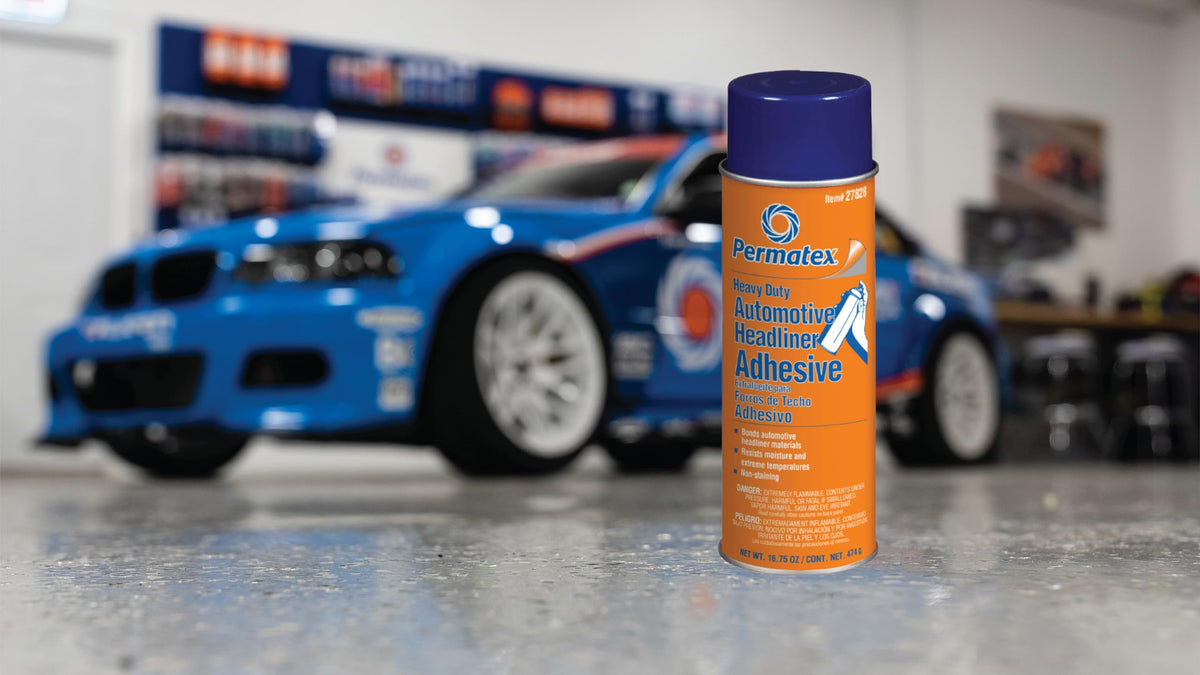 Permatex used on a headliner repair demonstrating strong bond and tidy finish