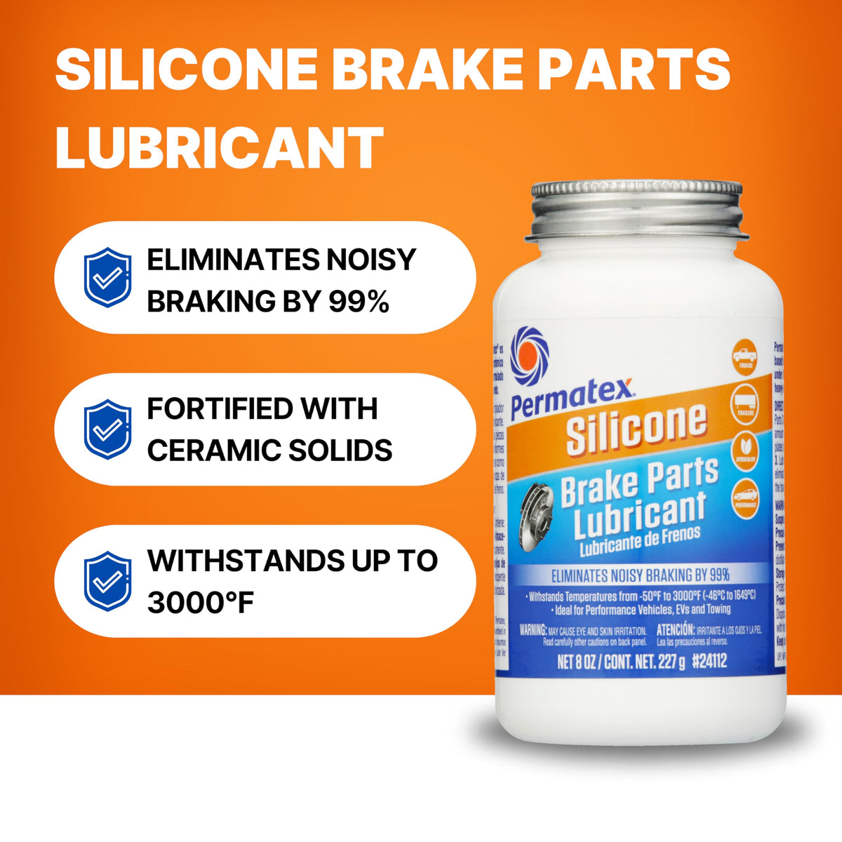 Permatex applied on caliper slide demonstrating smoother operation and less noise