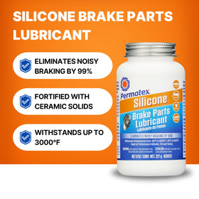 Permatex applied on caliper slide demonstrating smoother operation and less noise