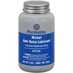 Permatex nickel anti-seize front packaging shows product and 8 oz size benefit