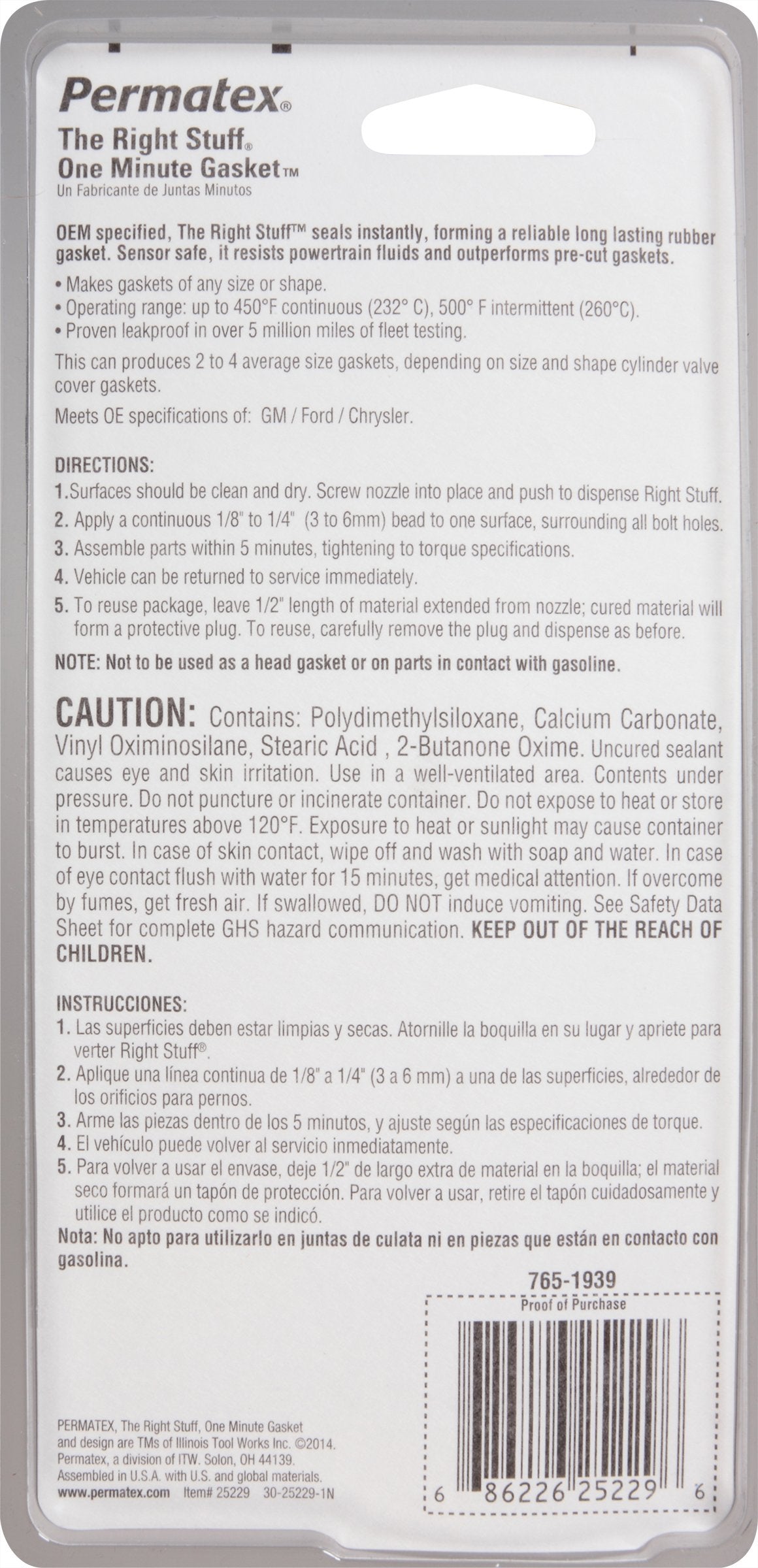 Permatex The Right Stuff tube applied to engine flange demonstrating instant seal