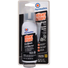 Permatex The Right Stuff front packaging showing 3 oz tube and label benefit