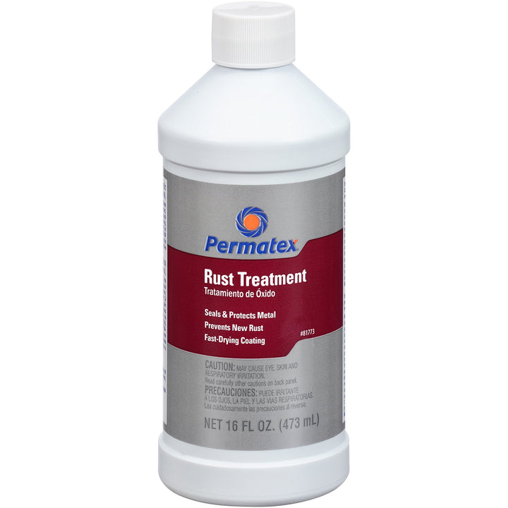 Permatex rust treatment bottle front view showing easy application and protective coating