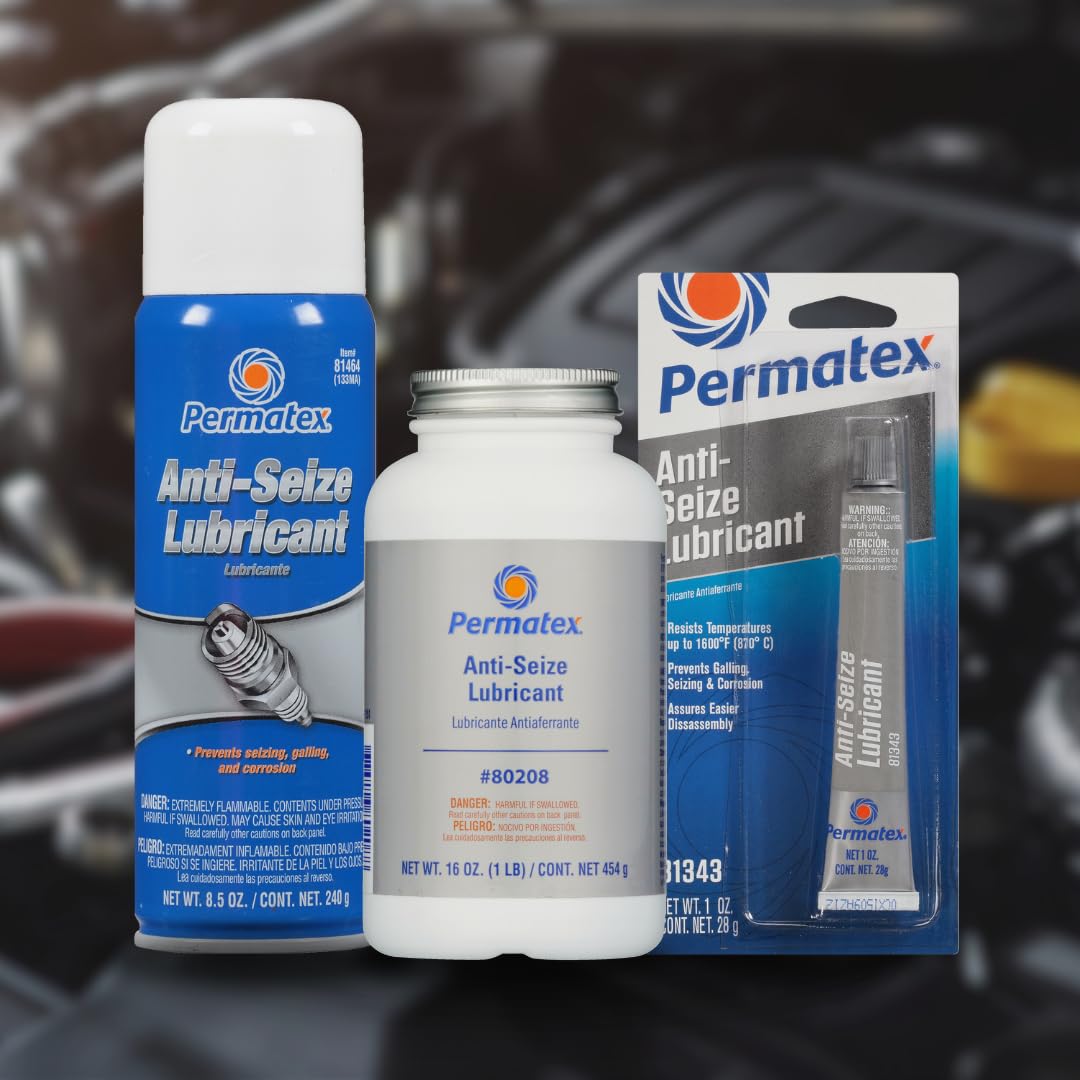 Permatex jar next to bolt for scale illustrating pack size and application quantities