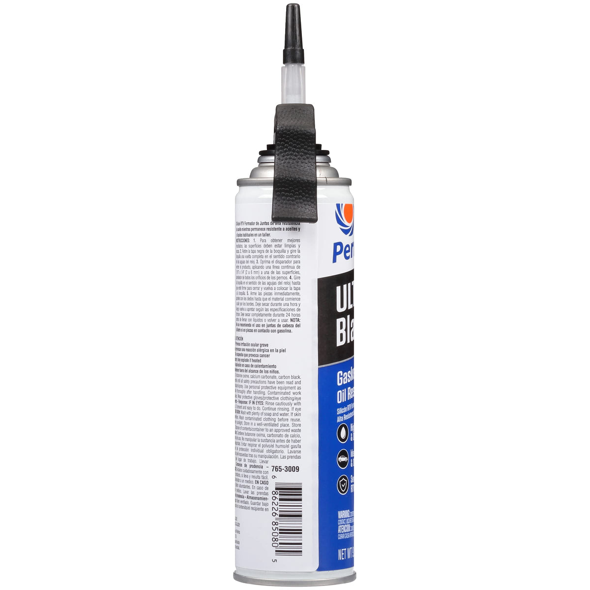 Permatex Ultra Black applied to valve cover flange, provides durable oil-resistant seal