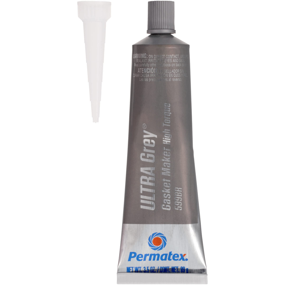Permatex ultra grey bead application on flange showing smooth bead and adhesion