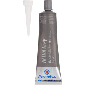 Permatex ultra grey bead application on flange showing smooth bead and adhesion