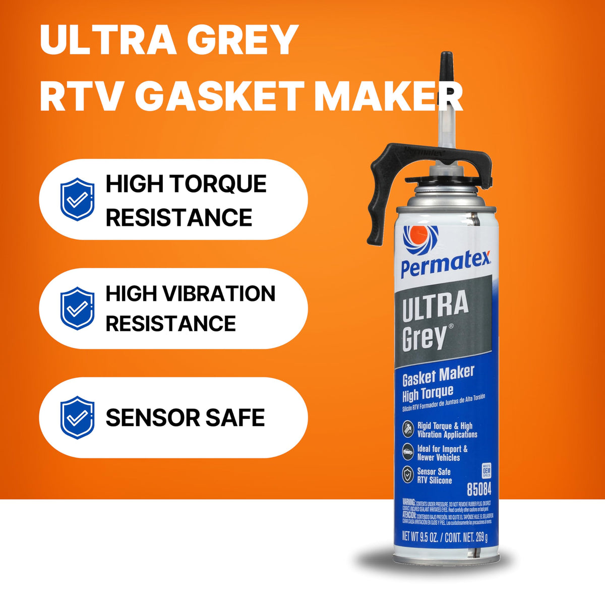 Permatex Ultra Grey bead applied to flange demonstrating uniform seal and leak prevention