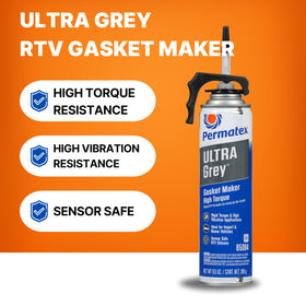 Permatex Ultra Grey bead applied to flange demonstrating uniform seal and leak prevention