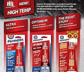 Permatex Ultra Red applied on a valve cover illustrating heat-resistant sealing benefit