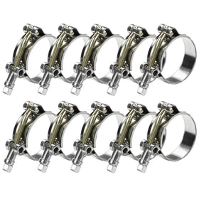 PEROMI front view of 10-pack T-bolt clamps showing contents and size benefits