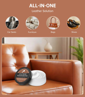 PERPOTAO leather jacket and bag in a home setting showing cared-for appearance and longevity