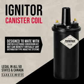 PerTronix coil installed in engine bay delivering improved spark consistency under load