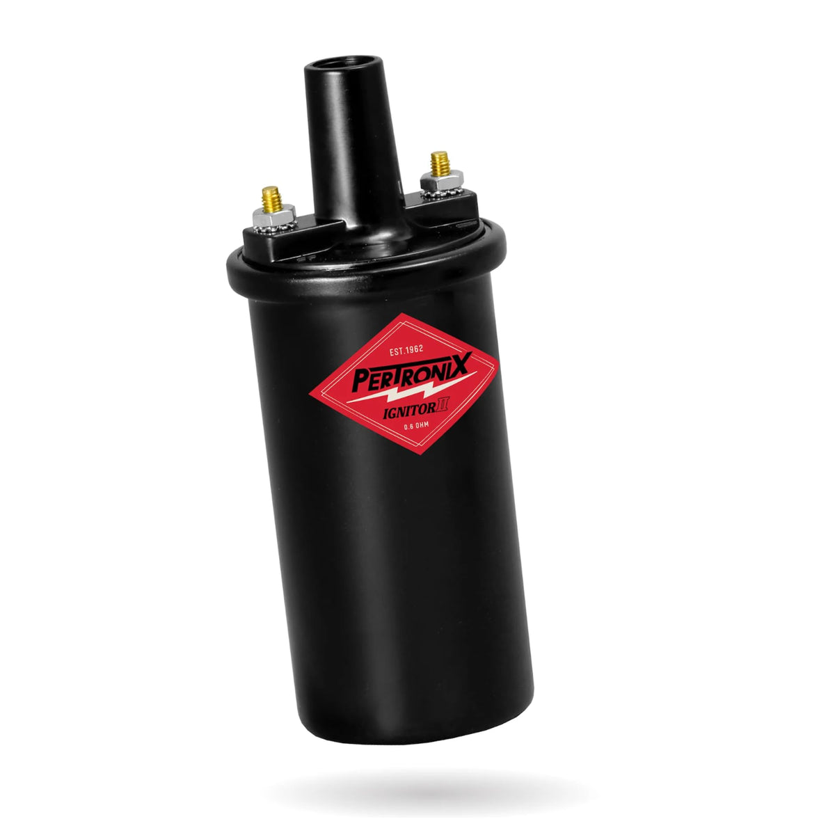 PerTronix front view of coil showing compact black canister and robust finish benefits reliable under-hood durability