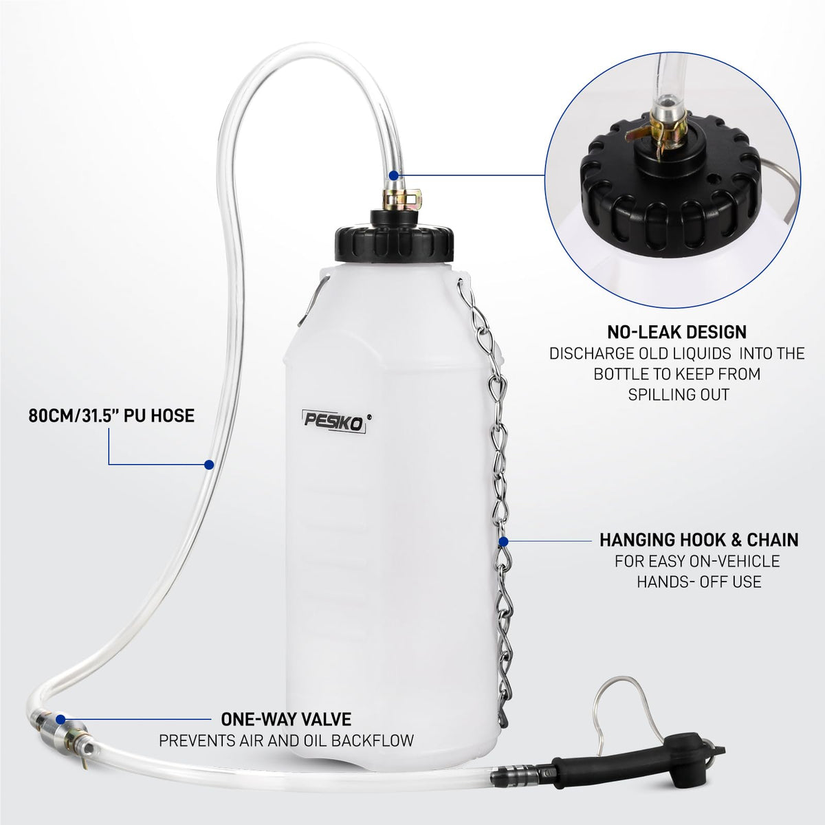 PESIKO close-up of one-way check valve demonstrating anti-backflow protection and reliability