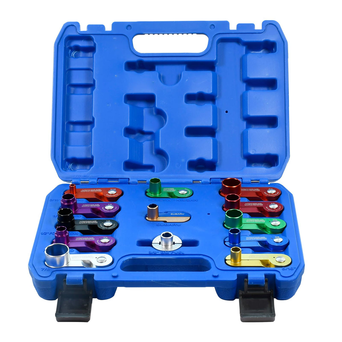 PESIKO front view of open case showing organized 13-piece disconnect set and labels for fast selection