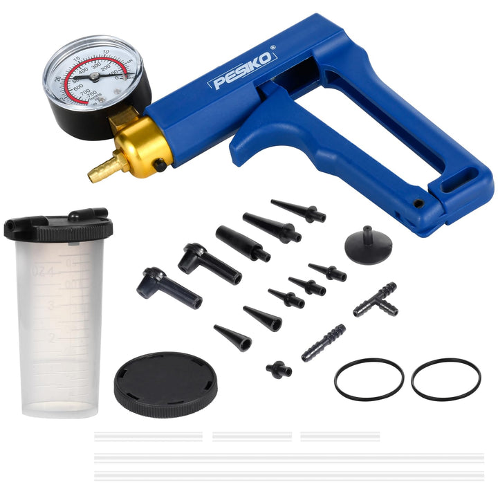 PESIKO front view kit showing pump, reservoir, and adapters for easy selection