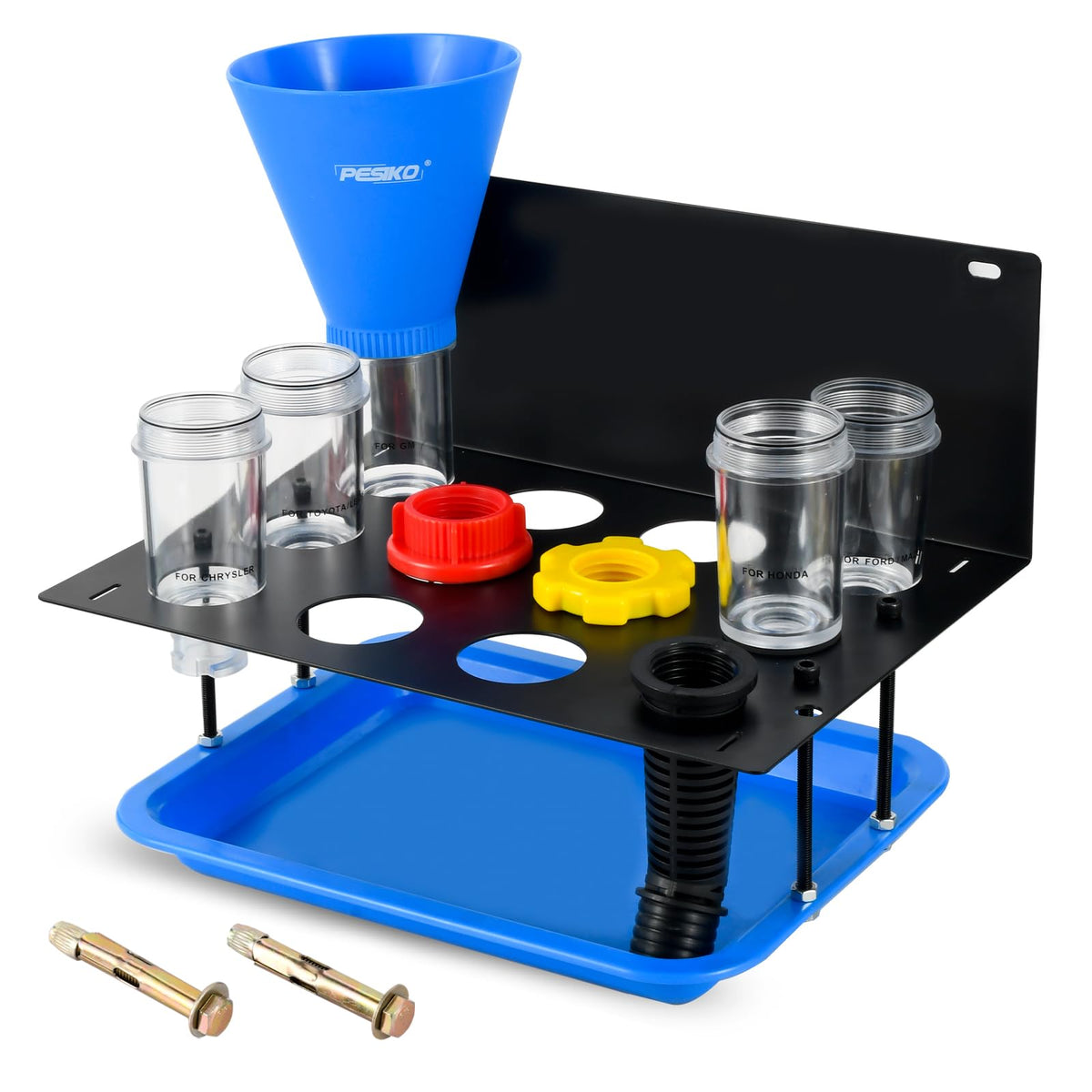PESIKO front view of assembled funnel kit showing neat hands-free benefit