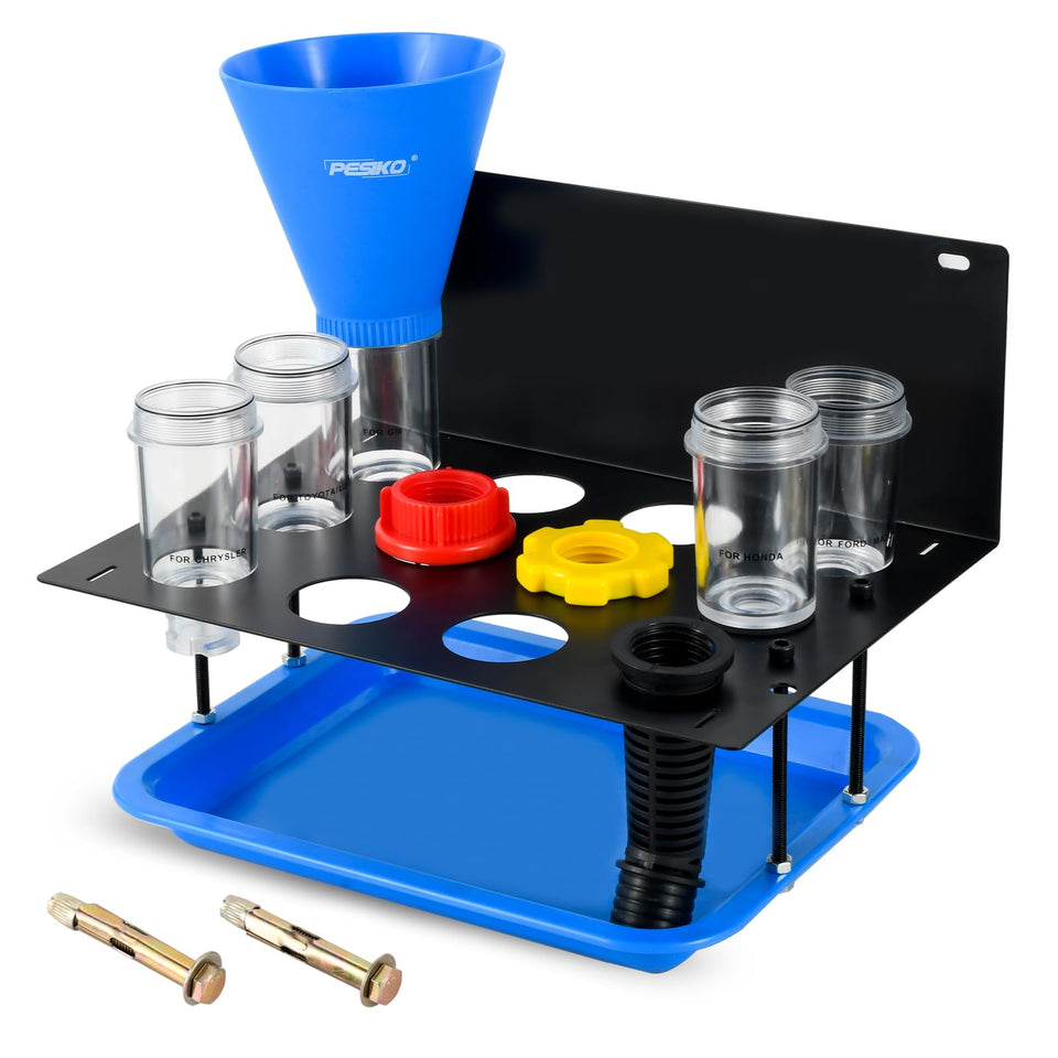 PESIKO front view of assembled funnel kit showing neat hands-free benefit