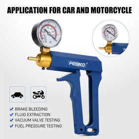 PESIKO gauge closeup displaying dual-scale vacuum readings for precise diagnostics
