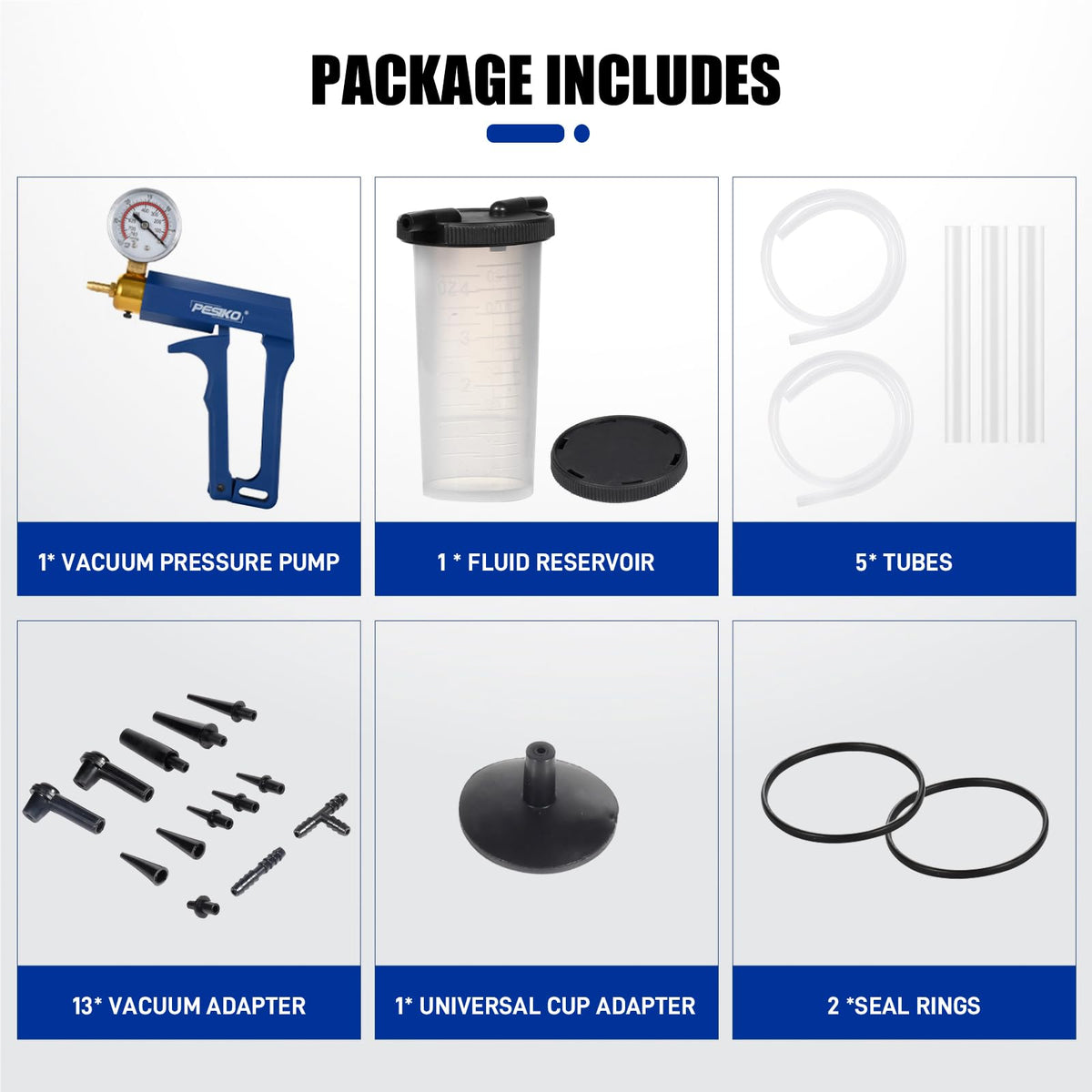 PESIKO hoses and adapters layout highlighting compatibility and quick setup benefits