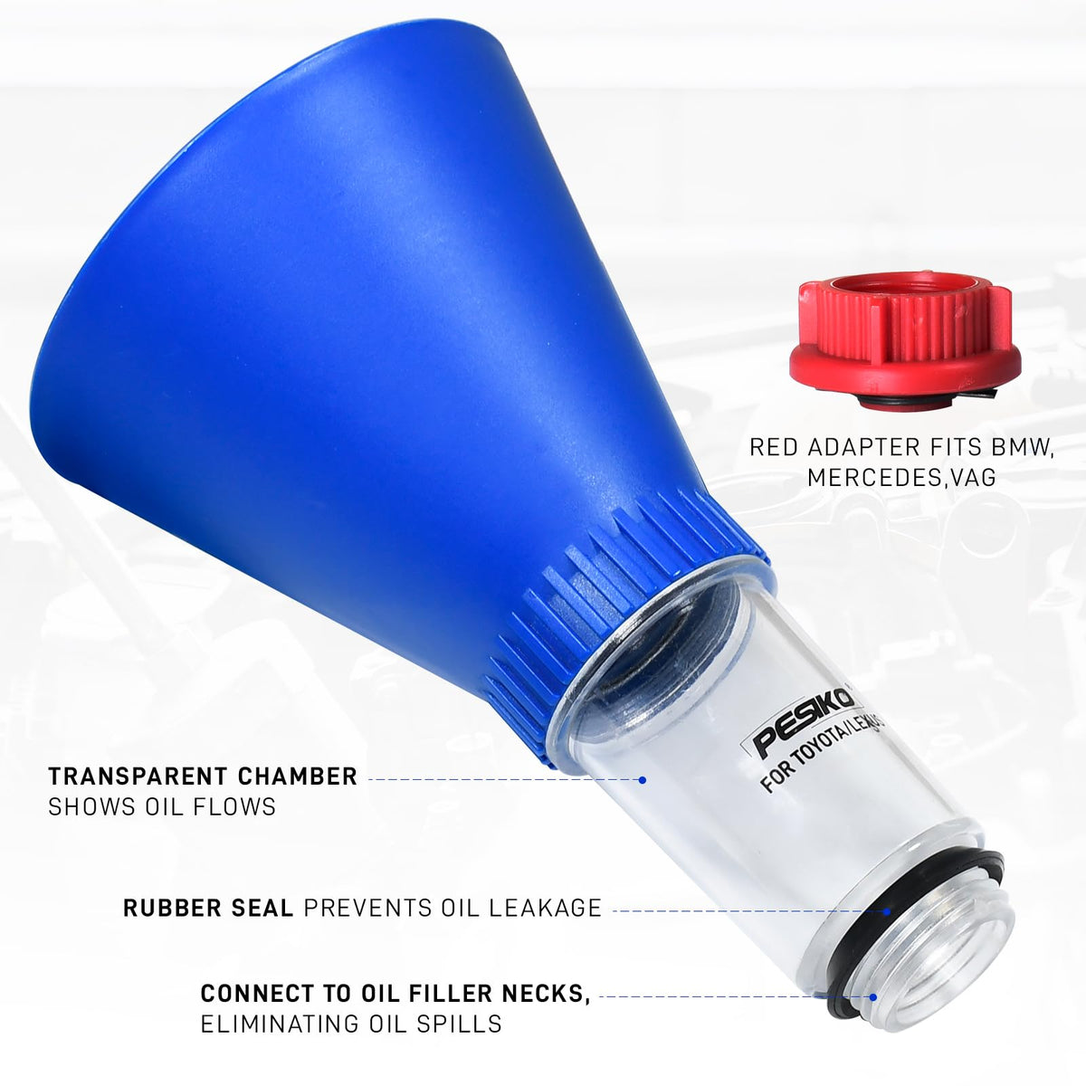 PESIKO red adapter detail showing added compatibility advantage