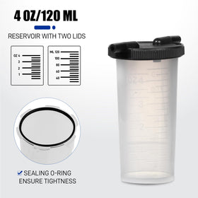 PESIKO reservoir detail with clear markings for visible fluid level control