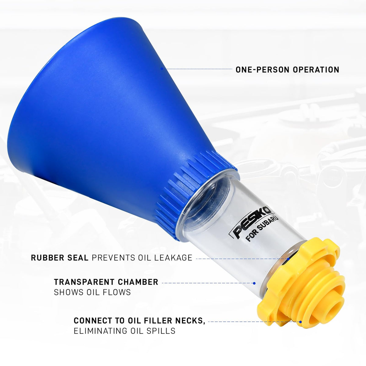 PESIKO threaded connection closeup demonstrating secure spill-free fit
